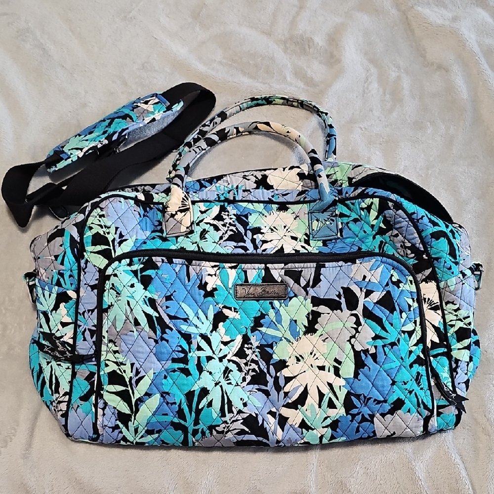 Vera Bradley Blue and Black Floral Travel Bag